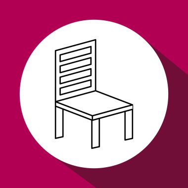 Ahşap sandalye tasarımı. koltuk simge. mobilya kavramı, vektör çizim
