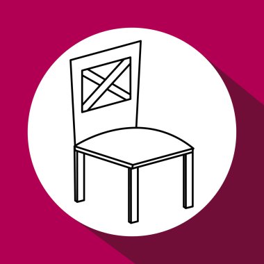 Ahşap sandalye tasarımı. koltuk simge. mobilya kavramı, vektör çizim