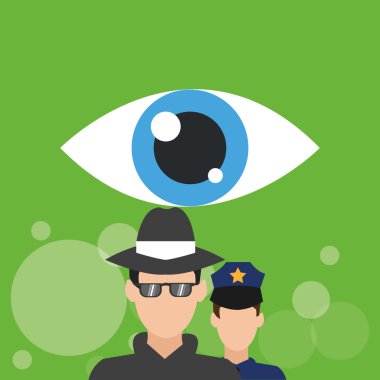 Güvenlik tasarımı. Koruma simgesi. Renkli resimde