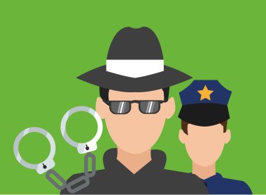 Güvenlik tasarımı. Koruma simgesi. Renkli resimde