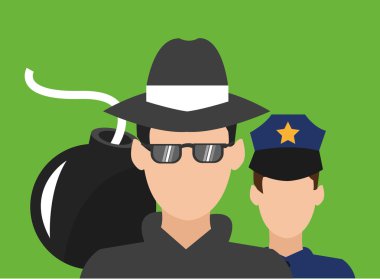 Güvenlik tasarımı. Koruma simgesi. Renkli resimde