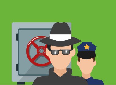 Güvenlik tasarımı. Koruma simgesi. Renkli resimde