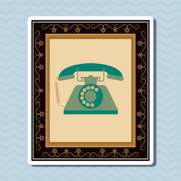 Płaskie ilustracja o projekt starodawny telefonu — Wektor stockowy