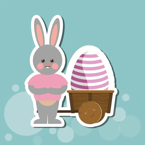 Illustration plate sur le design heureux de Pâques — Image vectorielle