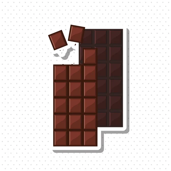 Ilustração plana sobre design de chocolate, doce e delicioso —  Vetores de Stock