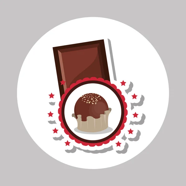 Flache Illustration über Schokoladendesign, süß und lecker — Stockvektor