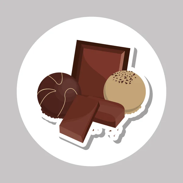 Плоская иллюстрация о шоколаде дизайн, сладкий и вкусный — стоковый вектор