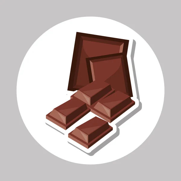 Επίπεδη εικόνα για σοκολάτα σχεδιασμό, γλυκό και νόστιμο — Διανυσματικό Αρχείο