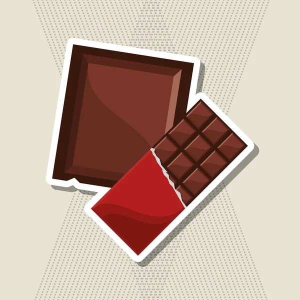 Ilustração plana sobre design de chocolate, doce e delicioso — Vetor de Stock