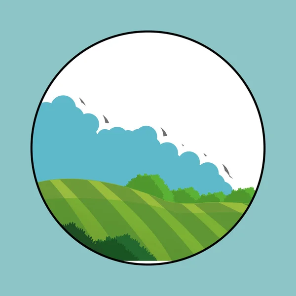 Diseño de granja. icono del paisaje. concepto de naturaleza, ilustración vectorial — Vector de stock