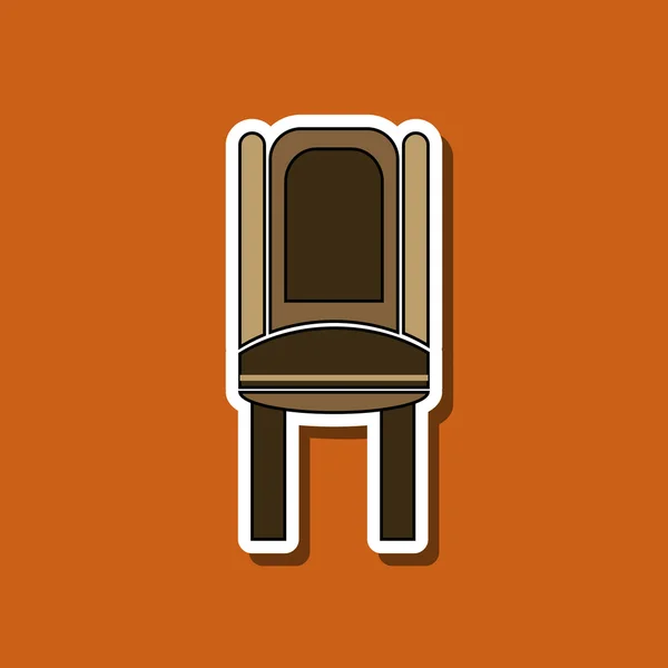 Дизайн дерев'яного стільця. значок сидіння. концепція меблів, Векторні ілюстрації — стоковий вектор