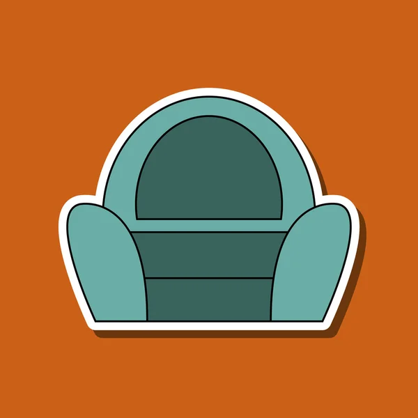 Stuhldesign. Sitz-Symbol. Möbelkonzept, Vektorillustration — Stockvektor