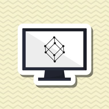 teknoloji tasarım. bilgisayar kutsal kişilerin resmi. Gadget'ı kavramı, vektör çizim