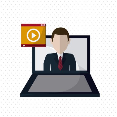 İş kavramı. dizüstü bilgisayar simgesi. iletişim kavramı