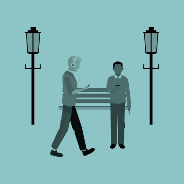 Akıllı şehir tasarımı. Sosyal medya ikonu. Teknoloji konsepti