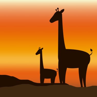 Zürafa simgesi. Hayvan tasarımı. Safari kavramı