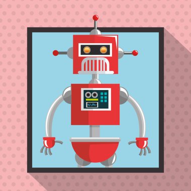Robot tasarımı. Teknoloji kavramı. Renkli resimde