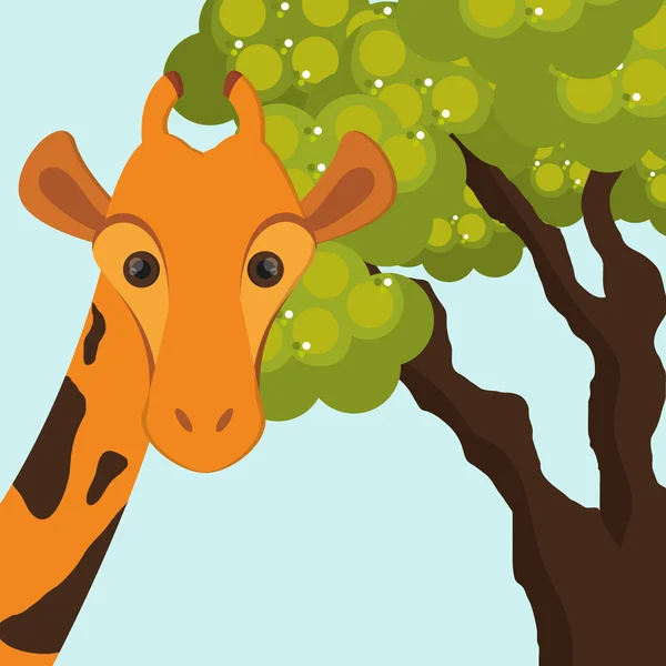 Ícone de girafa. Desenho animal. Conceito de Safari —  Vetores de Stock