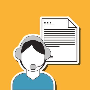 Merkezi tasarım ara. Telefonla satış simgesi. Destek kavramı