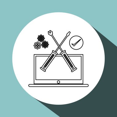 teknoloji tasarım. dizüstü illüstrasyon. ortam simgesi