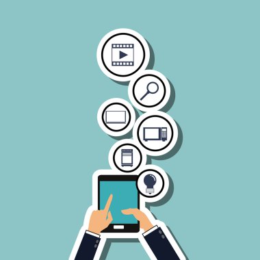 Sosyal Medya tasarım. Ortam simgesi. Teknoloji kavramı