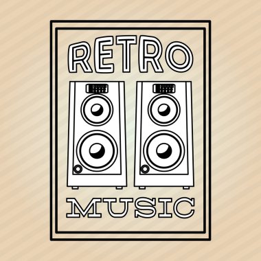 Müzik simgesi. Retro kavramı. Düz illüstrasyon