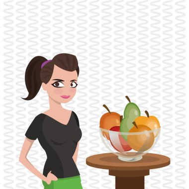 Organik gıda. Sağlıklı bir yaşam tarzı. karikatür tasarım