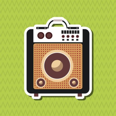 Müzik simgesi. Retro kavramı. Düz illüstrasyon