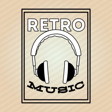 Müzik simgesi. Retro kavramı. Düz illüstrasyon