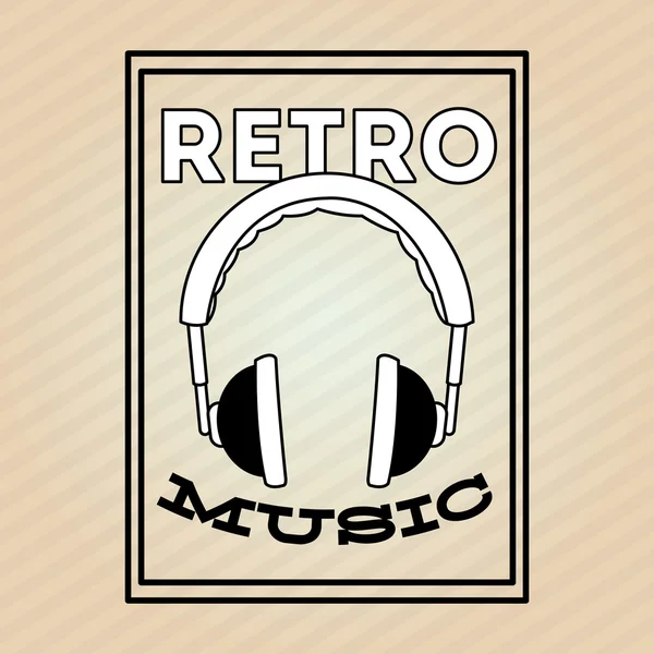 Icono musical. Concepto retro. Ilustración plana — Vector de stock