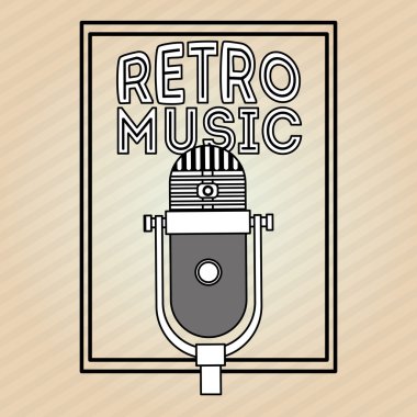 Müzik simgesi. Retro kavramı. Düz illüstrasyon