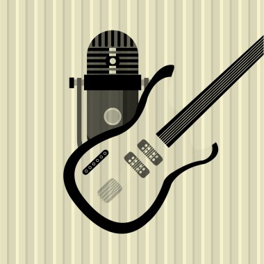 Müzik simgesi. Retro kavramı. Düz illüstrasyon