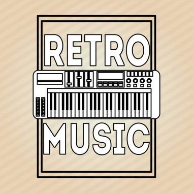 Müzik simgesi. Retro kavramı. Düz illüstrasyon