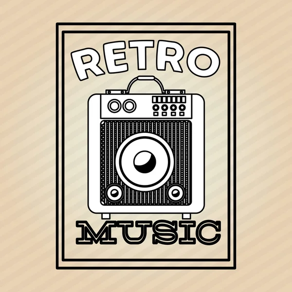 Music icon. Retro concept. Flat illustration — Stock Vector