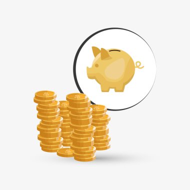 Para tasarım. Mali madde. İzole illüstrasyon