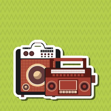 Müzik simgesi. Retro kavramı. Düz illüstrasyon