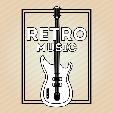 Müzik simgesi. Retro kavramı. Düz illüstrasyon
