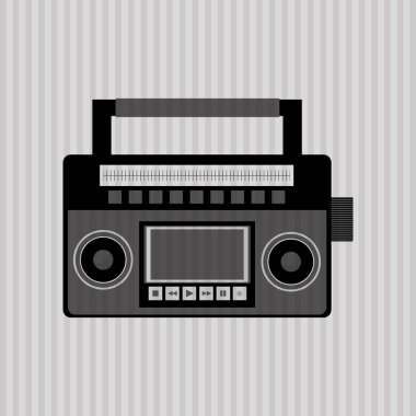 Müzik simgesi. Retro kavramı. Düz illüstrasyon