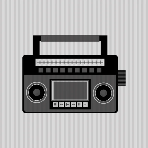 Icono musical. Concepto retro. Ilustración plana — Archivo Imágenes Vectoriales