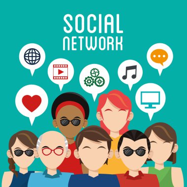 Sosyal Medya tasarım. Ağ simgesi. Teknoloji kavramı