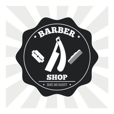 Mağaza tasarım berber. Kuaför Salonu. Stilist kutsal kişilerin resmi, vektör çizim