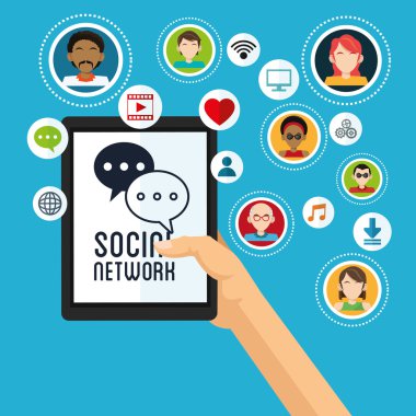 Sosyal Medya tasarım. Ağ simgesi. Teknoloji kavramı