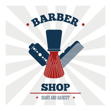 Mağaza tasarım berber. Kuaför Salonu. Stilist kutsal kişilerin resmi, vektör çizim