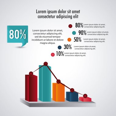 Infographic tasarım. Veri kavramı. Renkli resimde