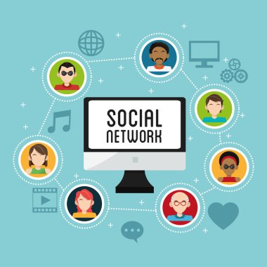 Sosyal Medya tasarım. Ağ simgesi. Teknoloji kavramı