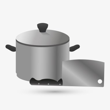 Mutfak tasarımı. Malzemeleri simgesi. Beyaz arka plan, vektör çizim