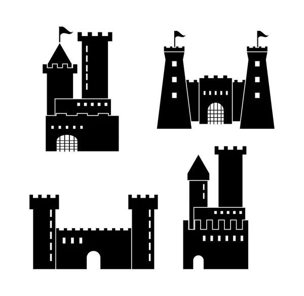 Kasteel pictogram. Ontwerp van het paleis. Vlakke afbeelding, vector — Stockvector