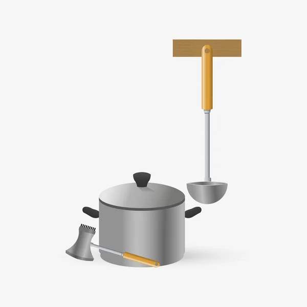 Design de cuisine. Icône Fournitures. Fond blanc, illustration vectorielle — Image vectorielle