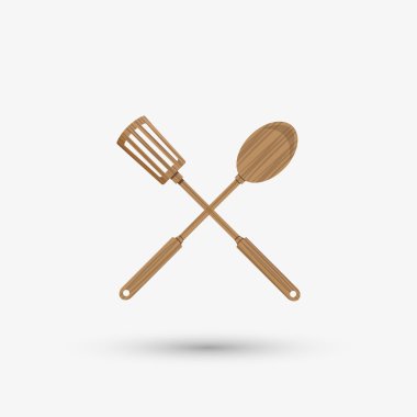 Mutfak tasarımı. Malzemeleri simgesi. Beyaz arka plan, vektör çizim