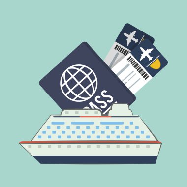 Tasarım seyahat. Tatil kavramı. Renkli resimde